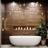 bathtub with candles