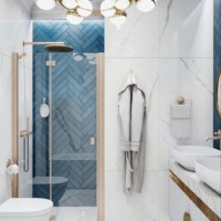 bathroom with jhumar light