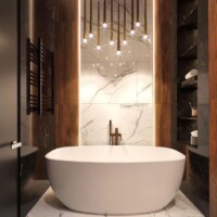 white luxury bathtub