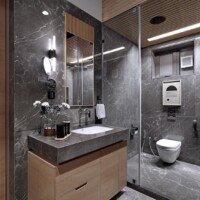 dark marbled bathroom